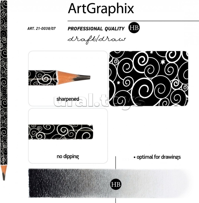 Карандаш чернографитный "ArtGraphix. Волна" НВ (пластиковый корпус)