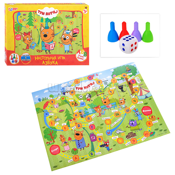 Настольная игра-ходилка "Азбука. Три кота"