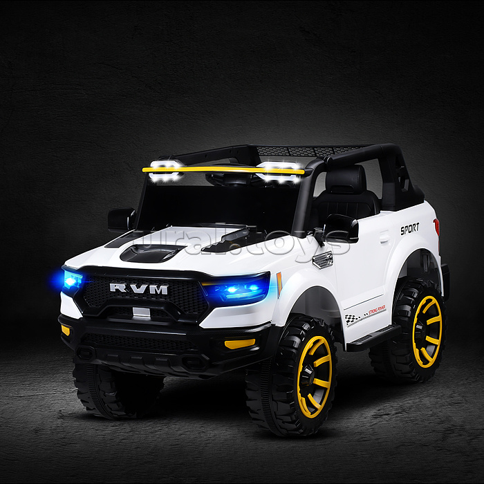 Электромобиль детский "Крутой внедорожник" (цвет белый)