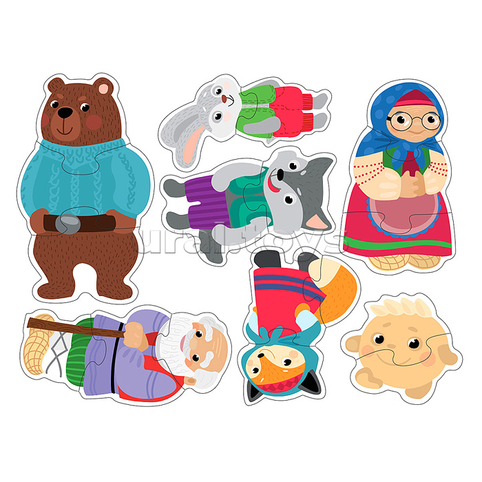 Пазлы-контуры мягкие "Колобок" 7 штук Baby Toys Пазлы-контуры мягкие "Колобок" 7 штук Baby Toys
