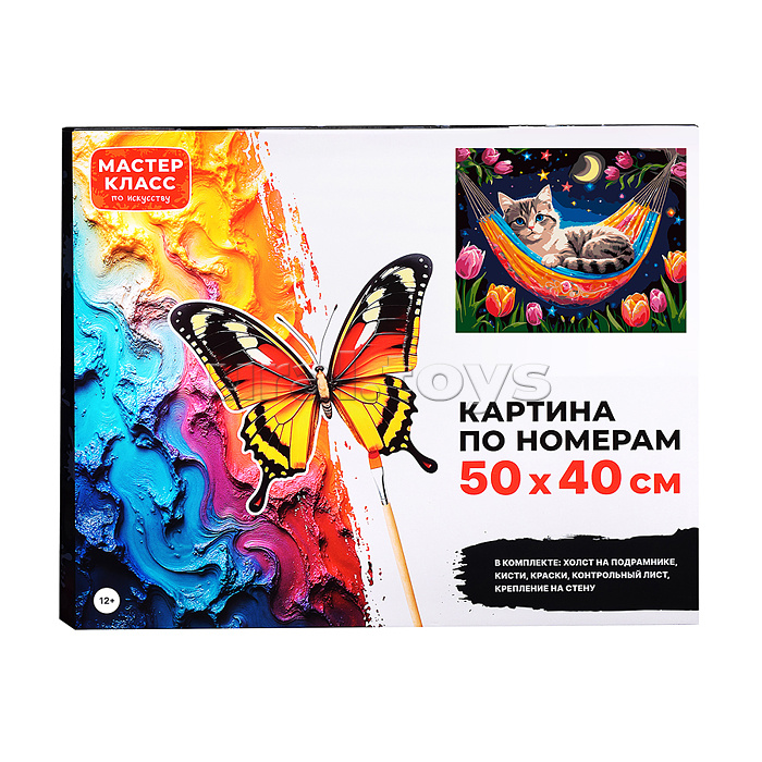 Картина по номерам "Кот в гамаке" 50*40 см