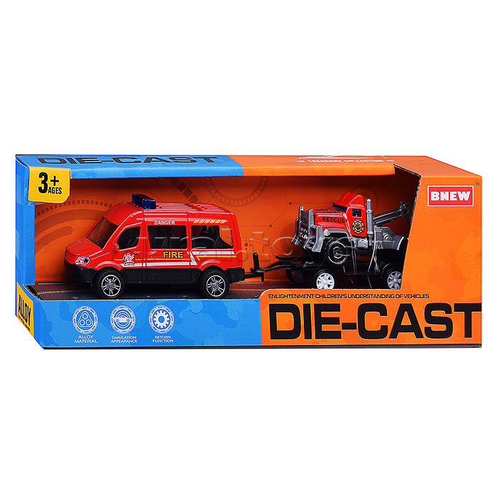 Машина "Пожарная служба" металл, в коробке