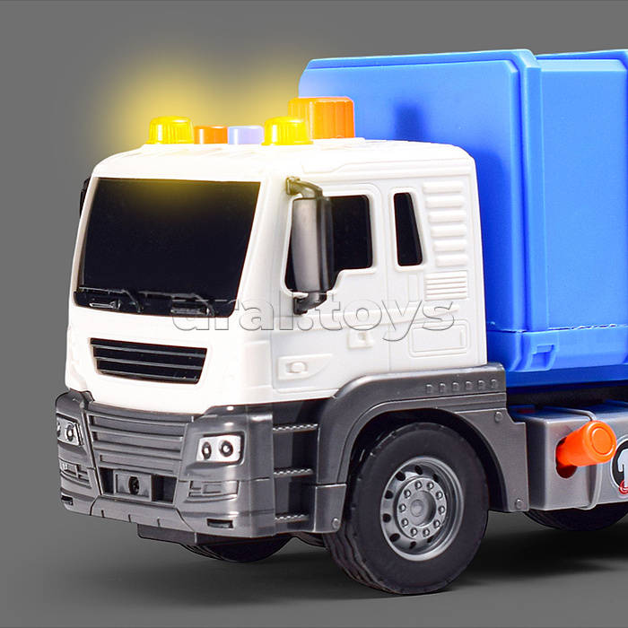 Машина "Эко-мусоровоз" 1:16 (свет, звук) в коробке (цвет синий)