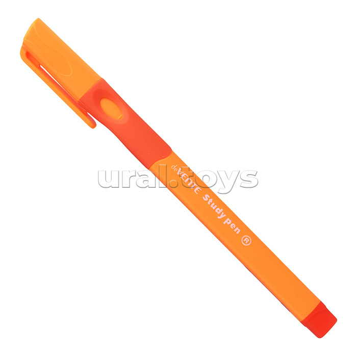 Ручка шариковая "Study Pen. School" обучающая письму, для правшей, d=0,7 мм, с эргономичным каучуковым держателем, сменный стержень, с индивидуальной маркировкой, синие чернила