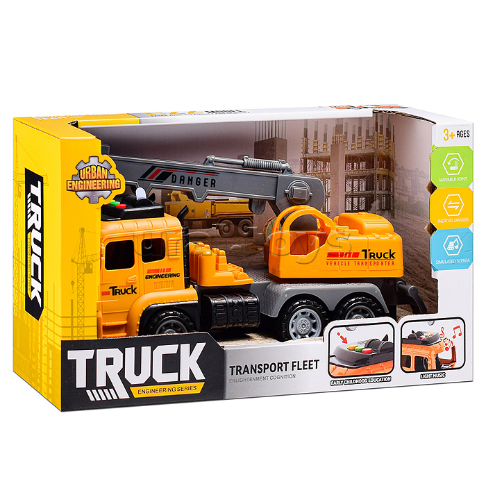 Машина "Автокран" (свет, звук) в коробке