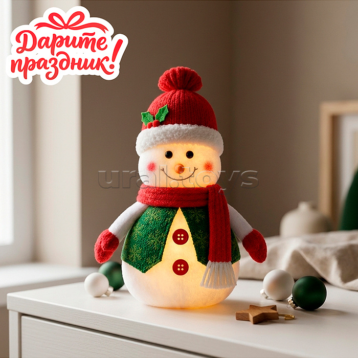 Новогоднее украшение "Снеговик" 10*20 см.