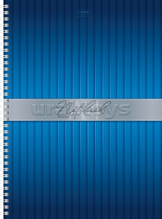 Тетрадь с твердой обложкой 80л. А4 клетка "Plisse" на гребне перфорация на отрыв, глянцевая ламинация