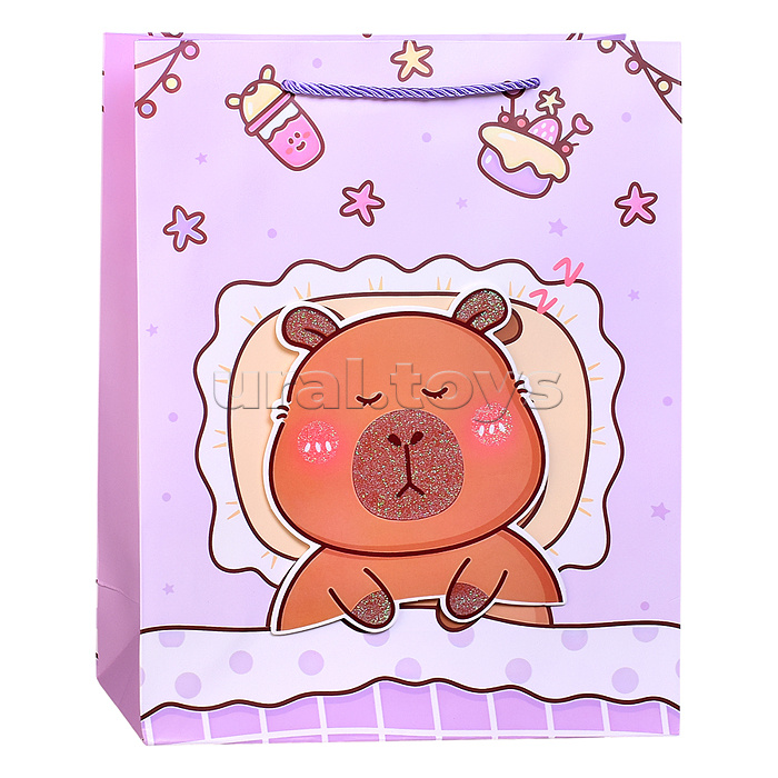 Пакет подарочный "Волшебный сюрприз. Капибара" 26*10*32см