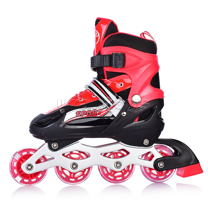 Ролики детские (размер М) красные, в сумке