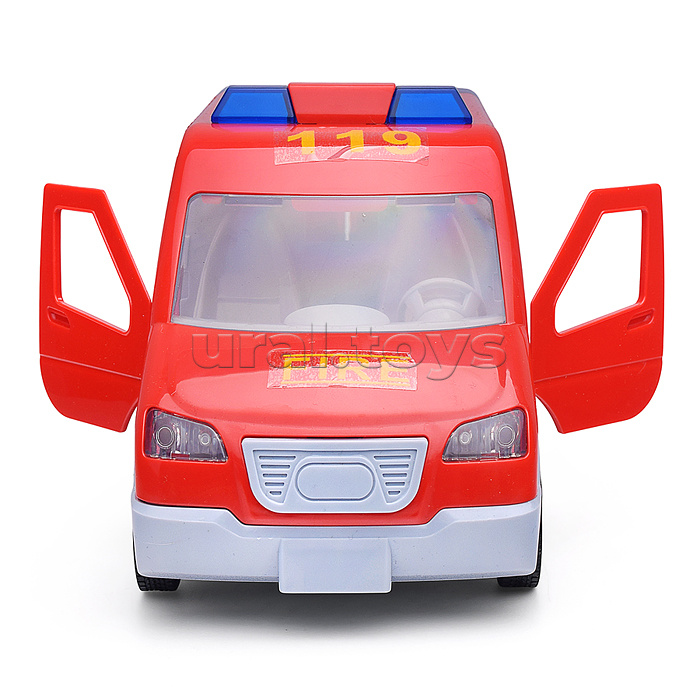 Конструктор "Пожарная Машина" с отверткой (свет,звук) в коробке