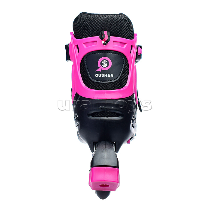 Роликовые коньки раздвижные, PU колёса, размер L, черно-розовые, в сумке