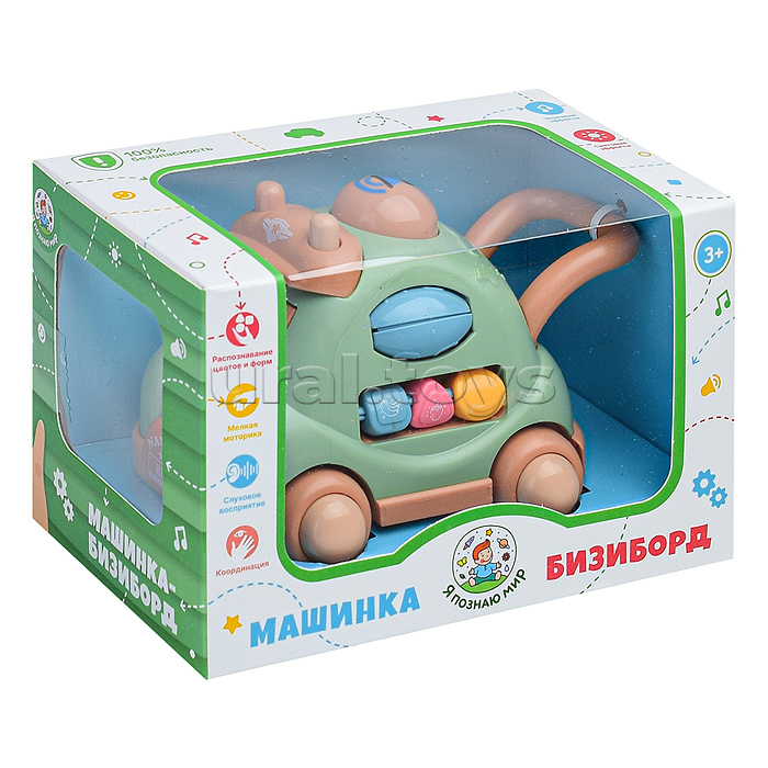 Машинка-бизиборд "Распознавание цветов и форм" в коробке