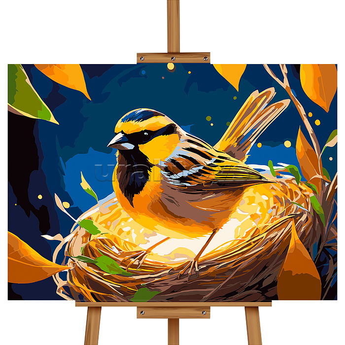 Картина по номерам "Синичка в гнезде" 50*40 см