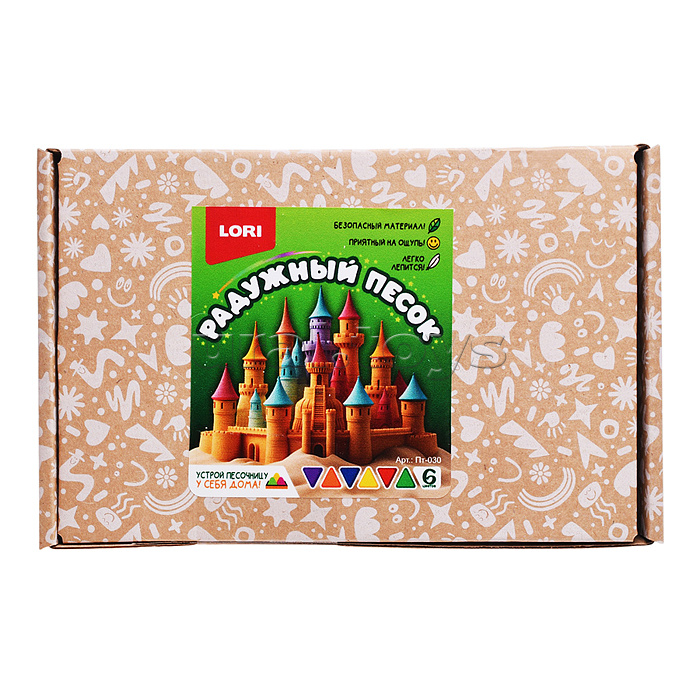 Радужный песок 6 цв. по 80 гр