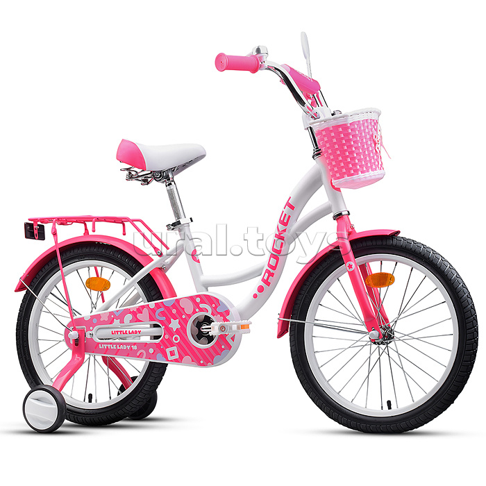 Велосипед 18" Rocket Little Lady, цвет белый/розовый