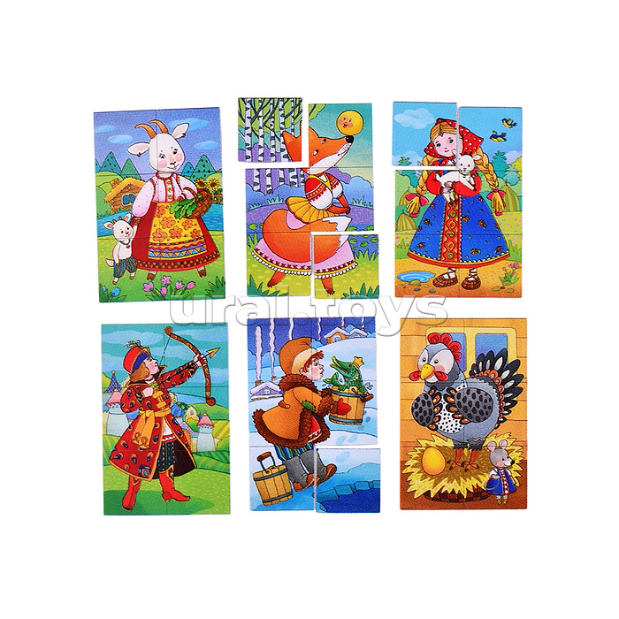 IQ кубики. 6 кубиков в поддончике. Русские сказки . 3+