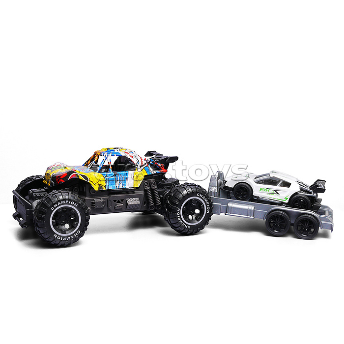 Машина "Вездеход с прицепом 4" р/у, 27 MHz, в коробке