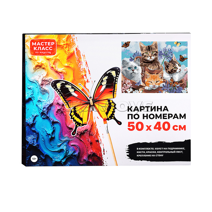 Набор для рисования "Картина по номерам 50х40 см. Котята"