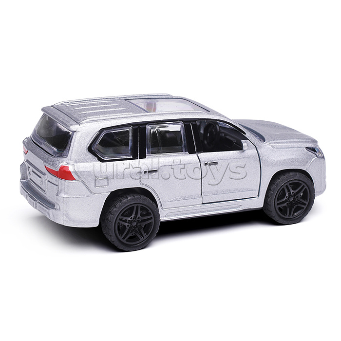 Серебристая инерционная машинка с люком die-cast, 1:32, открывающиеся двери