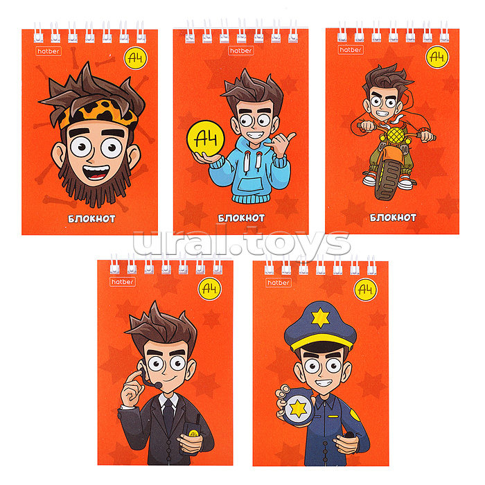 Блокнот А7 40л клетка "Влад А4" на гребне в дисплее