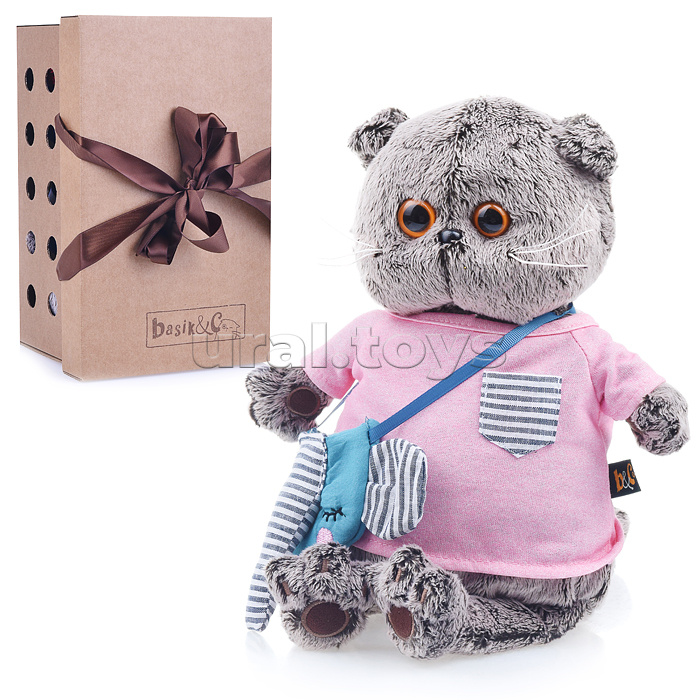 Кот Басик в футболке и с сумочкой - слоник