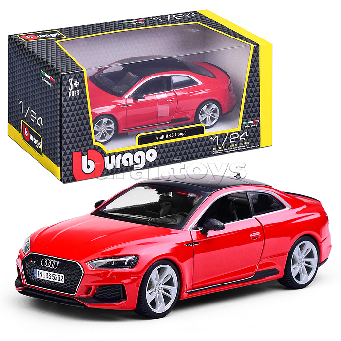 Машинка die-cast Audi RS 5 Coupe, 1:24, красная, открывающиеся двери