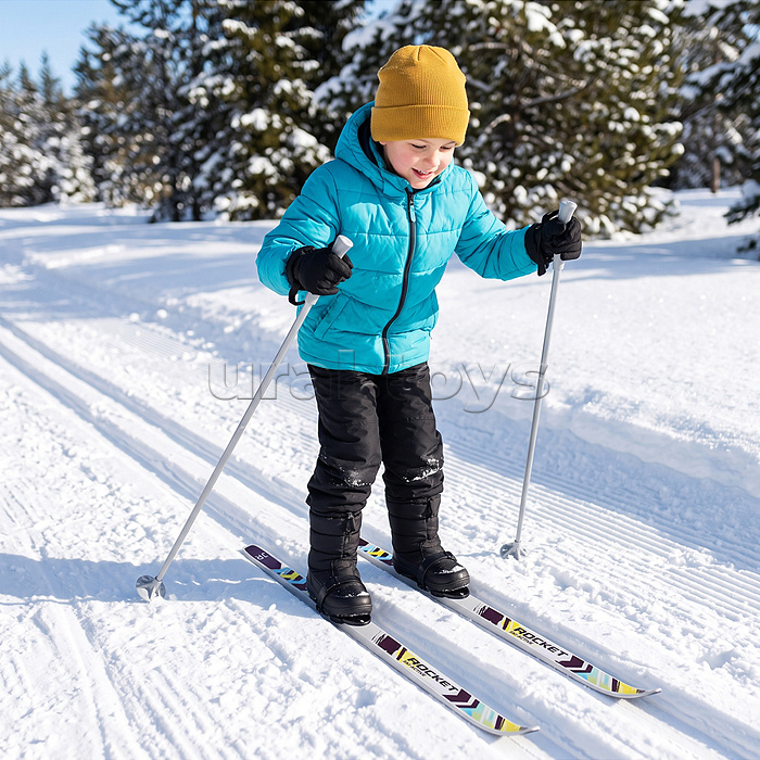 Комплект лыжный подростковый ROCKET SKI AKTIV, лыжи 120 см, палки 95 см