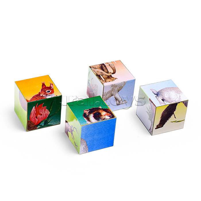 Кубики в картинках 03 "Животные" ( из 4-х штук)