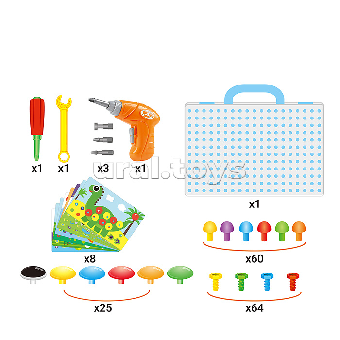 Конструктор "Дарите радость " 2D- 164 детали  5в1, в коробке Конструктор "Дарите радость " 2D- 164 детали  5в1, в коробке