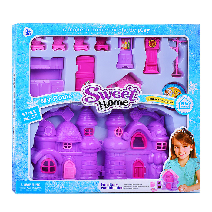 Дом для кукол "Замок" с аксессуарами, в коробке