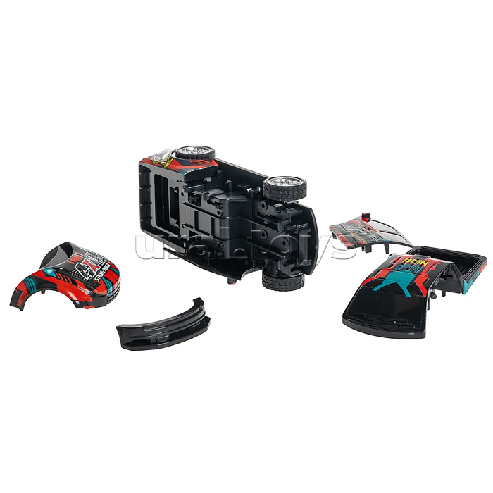 Машинка пластмассовая инерционная "Авария на трассе" Пикап (pull back) ВОХ 15,2х7,5х7,5см,