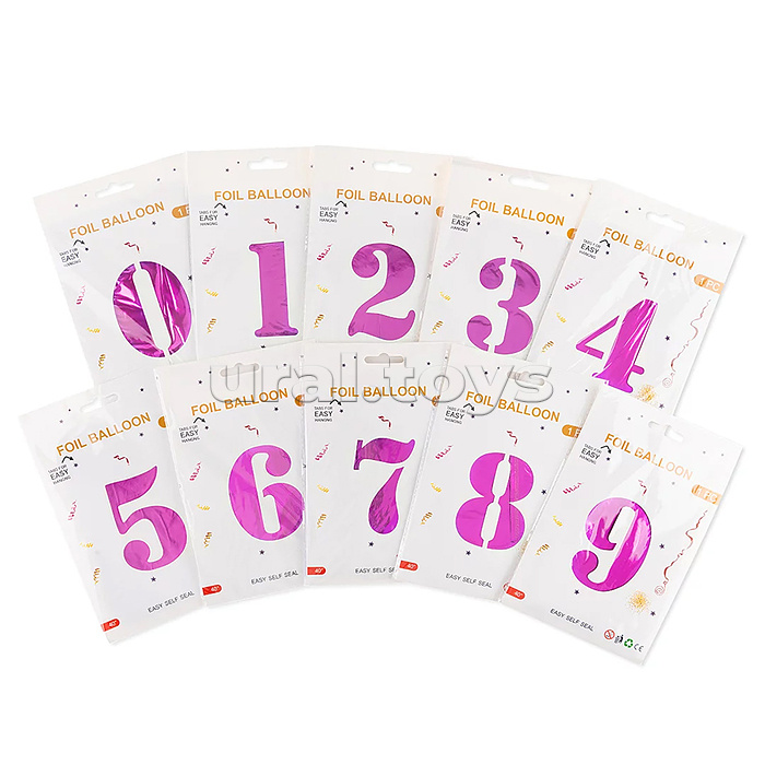 Шар (40''/102 см) Цифра, 2, Фуше, Металлик, 1 шт. в уп.