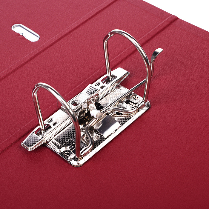 Папка с арочным механизмом, A4 75 мм PP двусторонний разобранная, металлическая окантовка, запечатка форзаца, наварной карман с этикеткой, бордовая