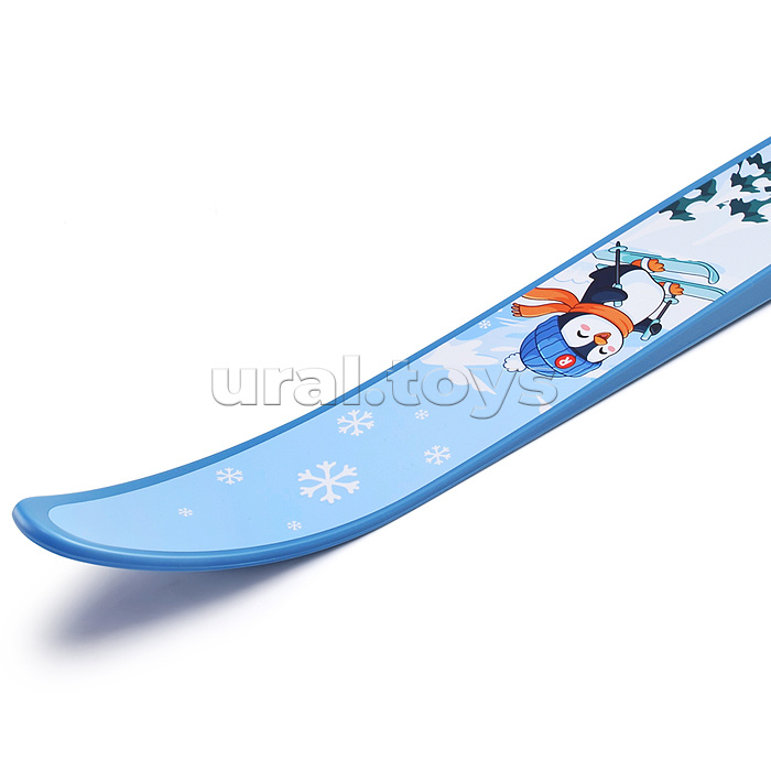 Лыжи детские "Пингвин на лыжах" ROCKET SKI KIDS 75/75 см, универсальное крепление, с палками