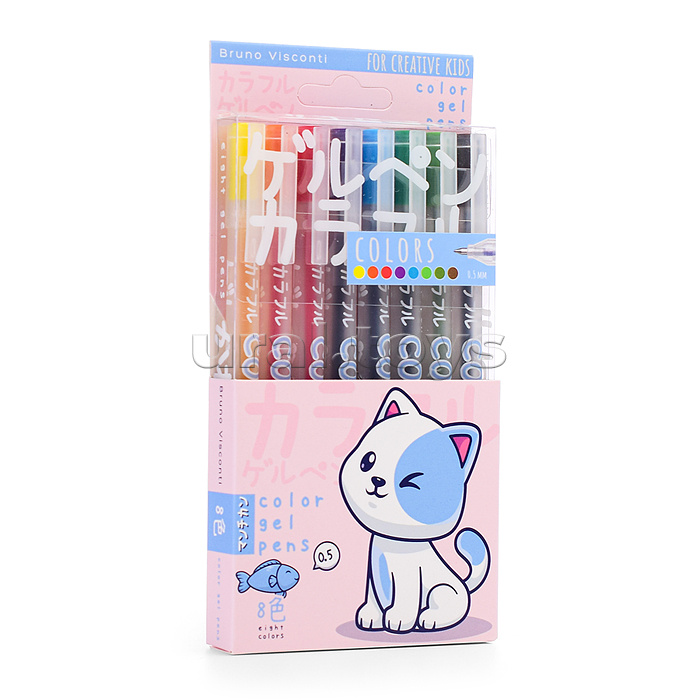 Набор гелевых ручек "Colors. Kawaii animals" 0.5 мм, 8 цветов
