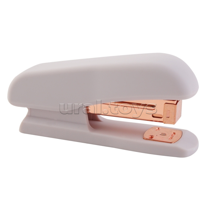 Степлер "Esthetics" 24/6&26/6 (мощность 20 листов, глубина скрепления 55 мм) пластиковый, c покрытием Velvet Touch, в картонной коробке, цвет лавандово-пепельный, металлические детали цвета розового золота