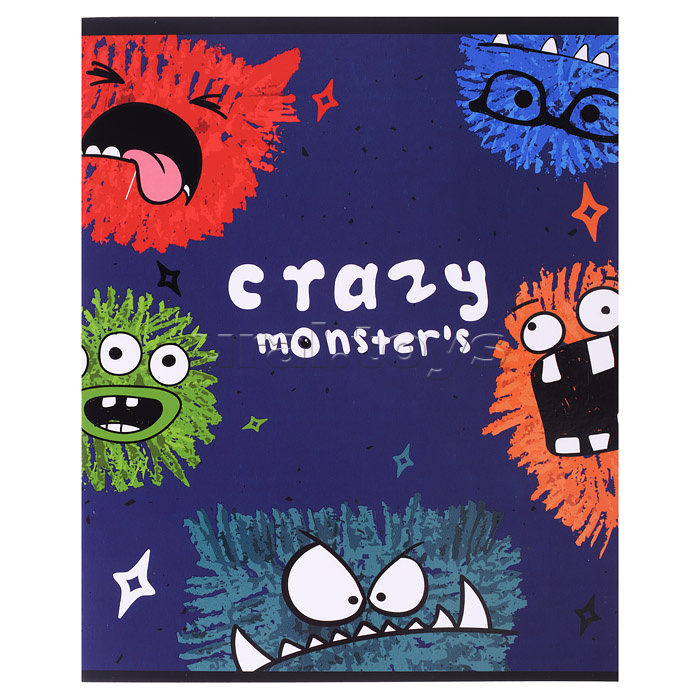 Тетрадь 48л. клетка Crazy monsters А5 мел. карт. мат.лам., выб.лак офс.