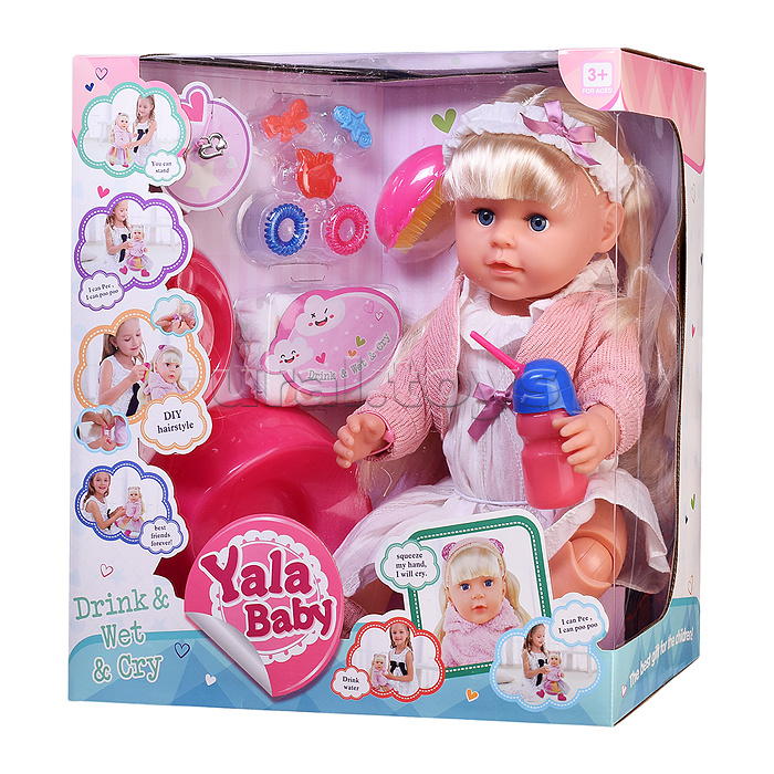 Кукла "Рита" (пьет, писает, слезы) с аксессуарами, в коробке