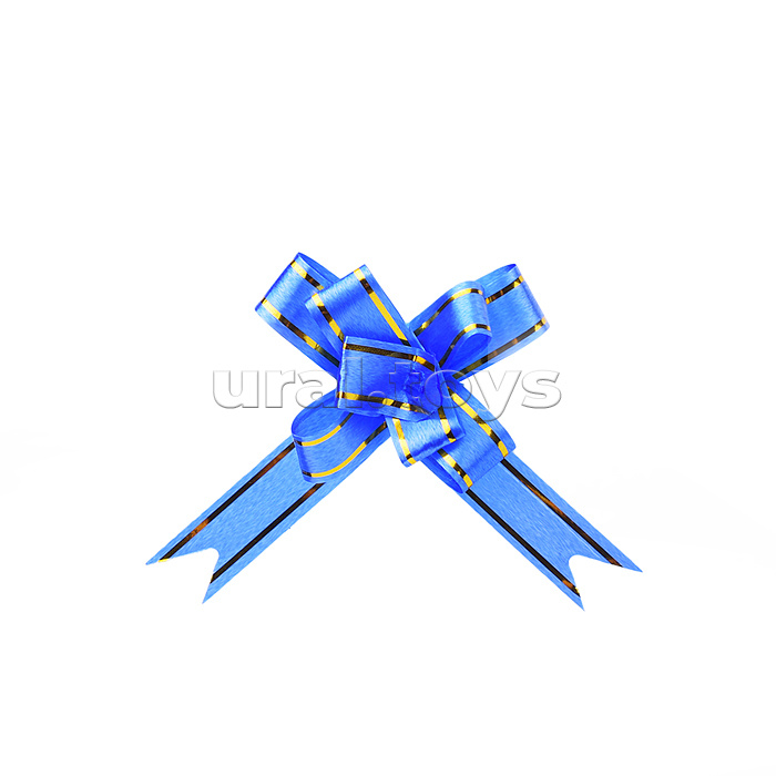 Бант-бабочка упаковочный подарочный с золотой полосой 1,2см.