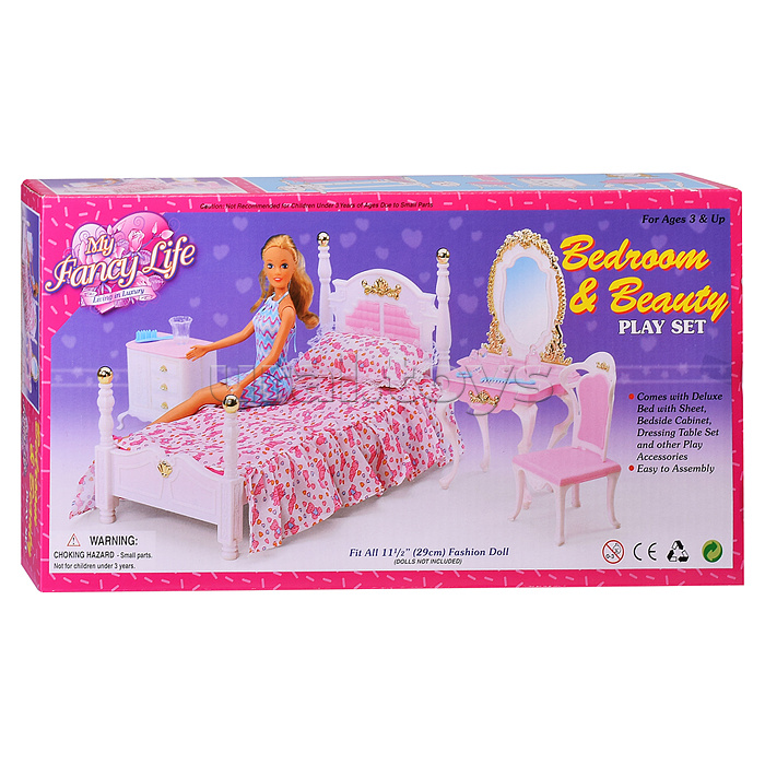 Набор мебели для кукол "Спальня" в коробке