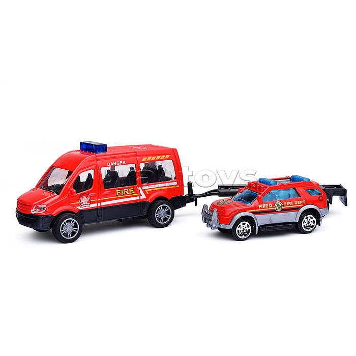 Машина "Пожарная служба" металл, в коробке