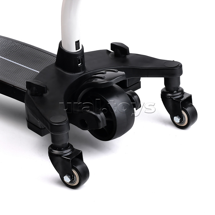 Самокат U027765Y 3-х. кол., с сиденьем, ограничителем и родительской ручкой, колеса PU, черный, в коробке