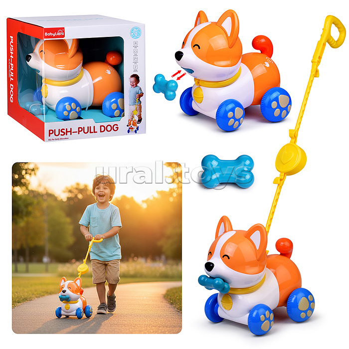 Собака "Каталка Корги" в коробке