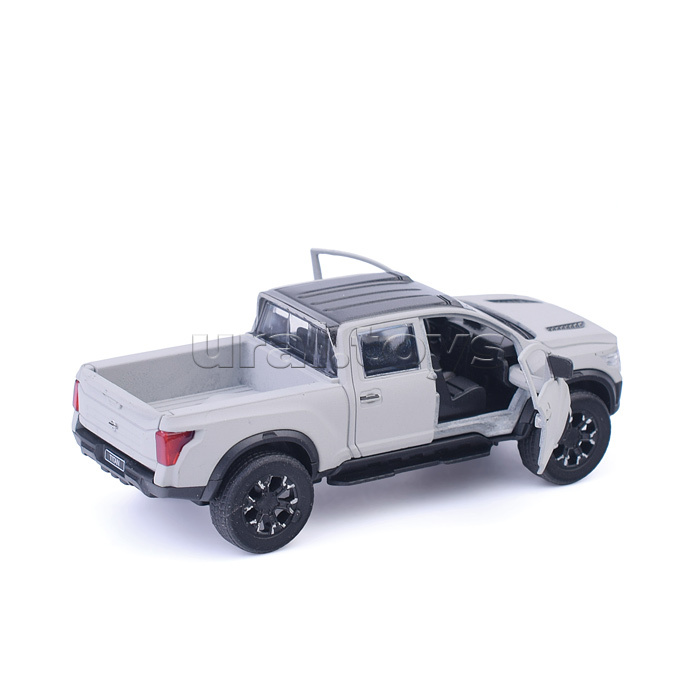 Машина металл Nissan Titan Матовый 12,5 см, (двери, багаж, серый) инерц, в коробке