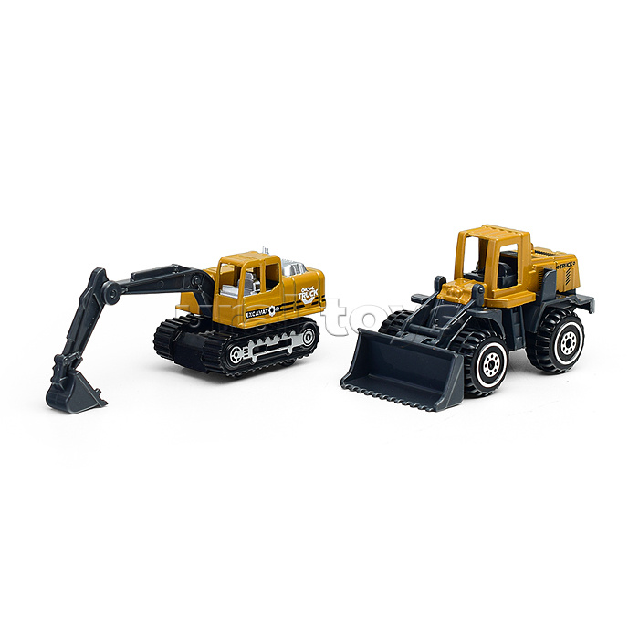 Автовоз со строительными машинами, в коробке