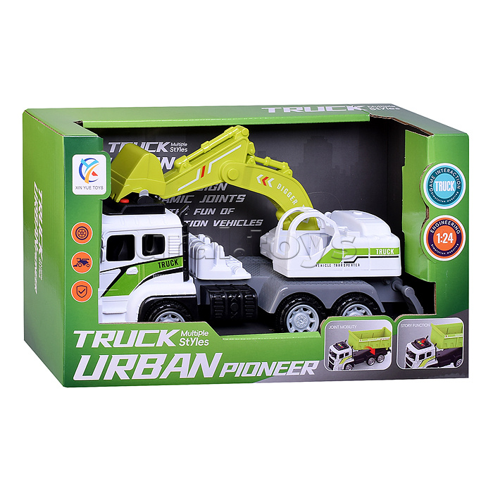 Машина "Грузовик экскаватор" в коробке