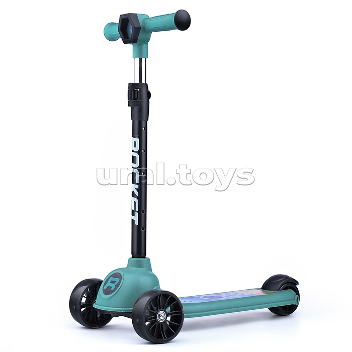 Самокат 3-х колесный ROCKET, зеленый