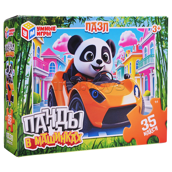 Макси-пазлы 35 "Панды в машинках"