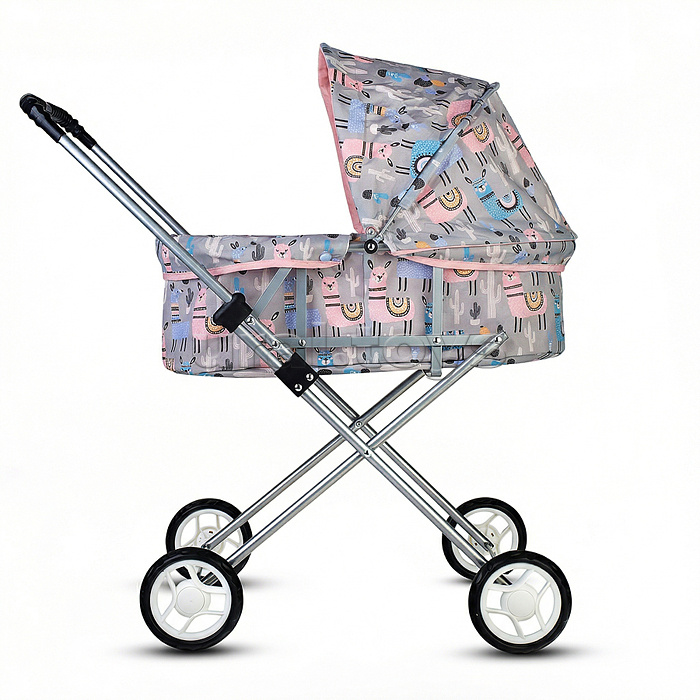 Коляская кукольная прогулочная, металлическая, складная