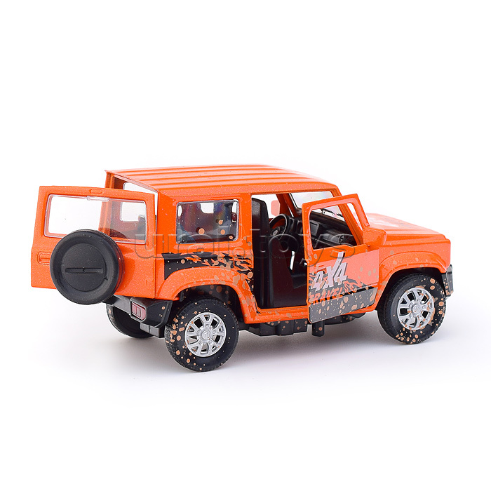 Машина металл Suzuki Jimny 11,5 см, (откр., двер, баг, оранж,) инер, в коробке